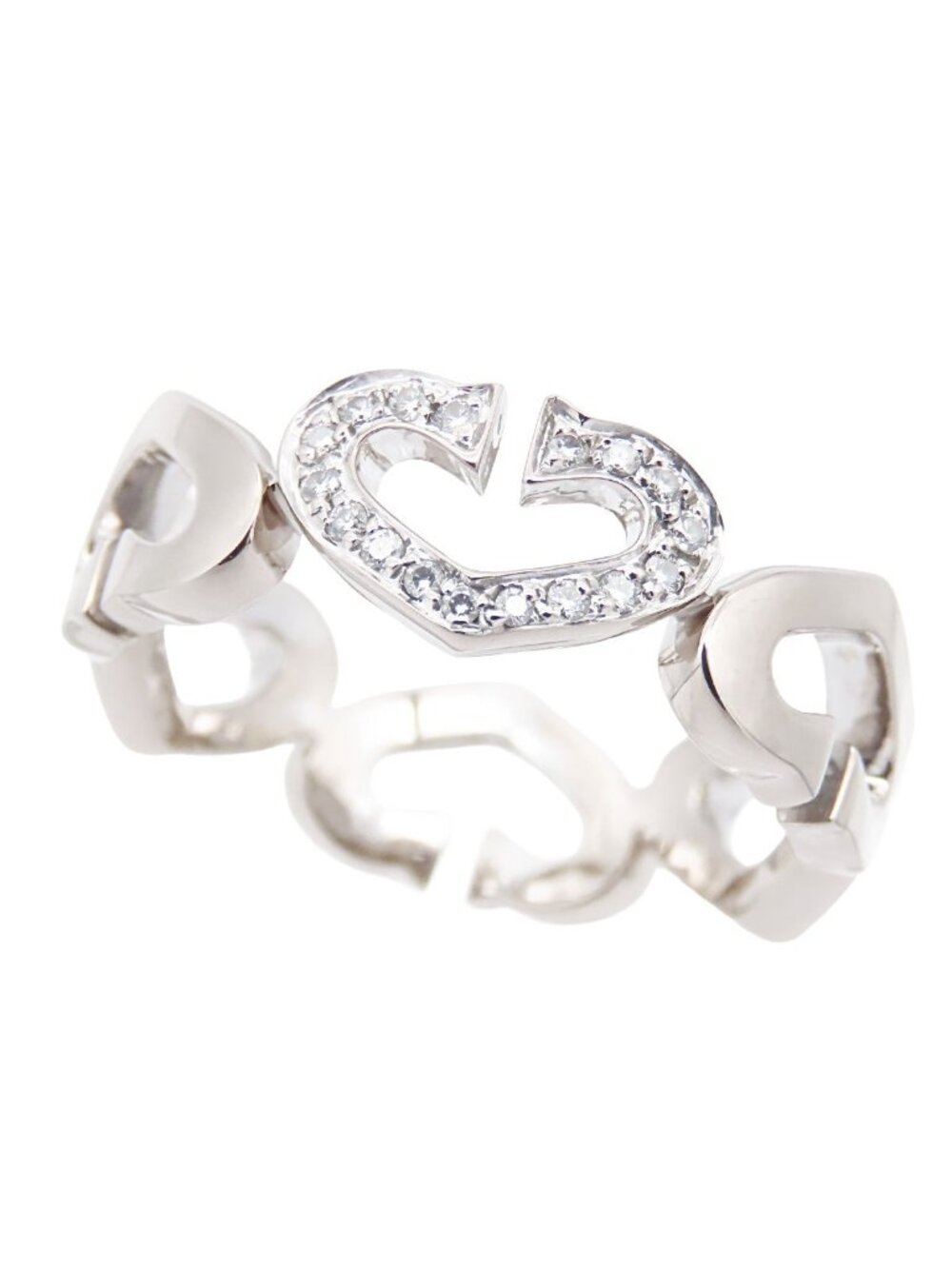 Cartier C Heart Ring White Gold 18k Diamond
